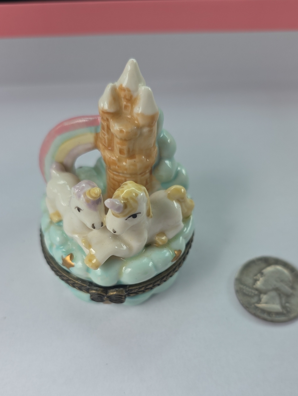 Mini Unicorn Trinket Box - Pastel Blue